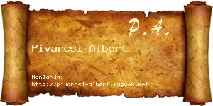 Pivarcsi Albert névjegykártya