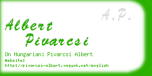 albert pivarcsi business card